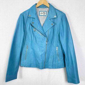 Scully Leather Jacket Womens in Blue Size XL - Runs Small